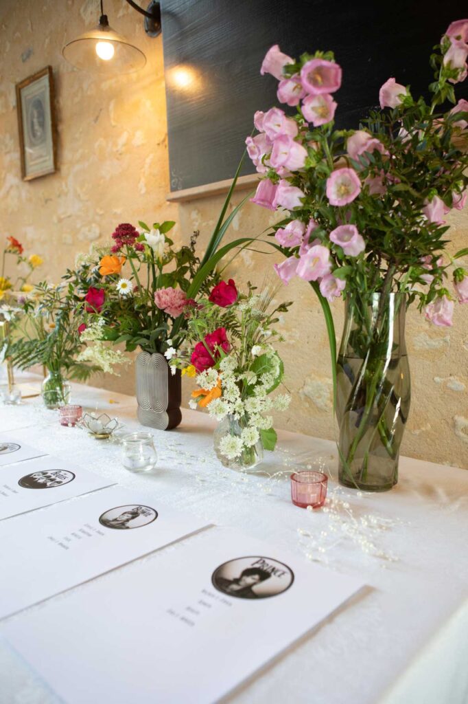 Ambiance de dîner et de réception au domaine