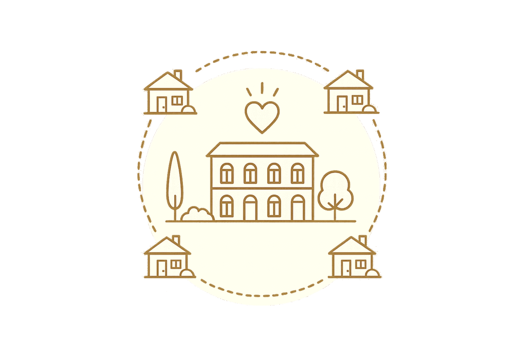 Coordination des couchages et du séjour pour un mariage au domaine