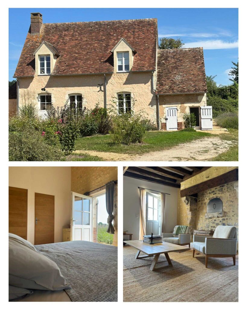 Matériaux nobles, pierre, bois et tomettes dans un hébergement de charme du Perche