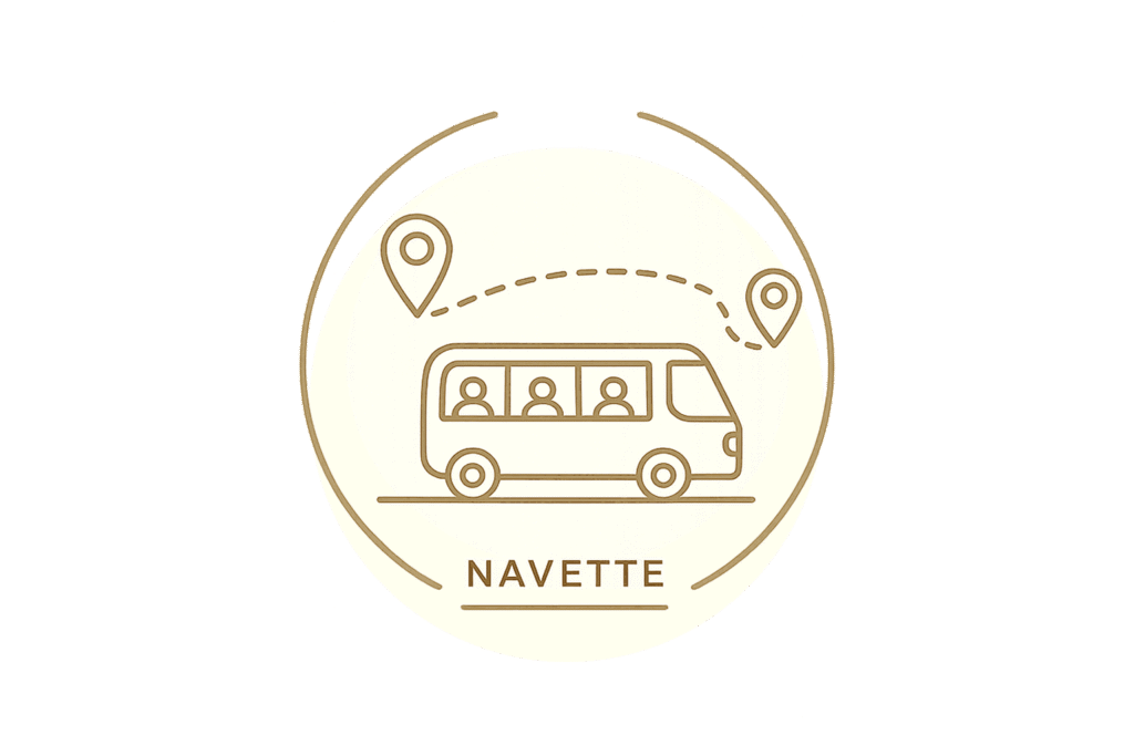 Navette et organisation des invités autour du Domaine des Écuries