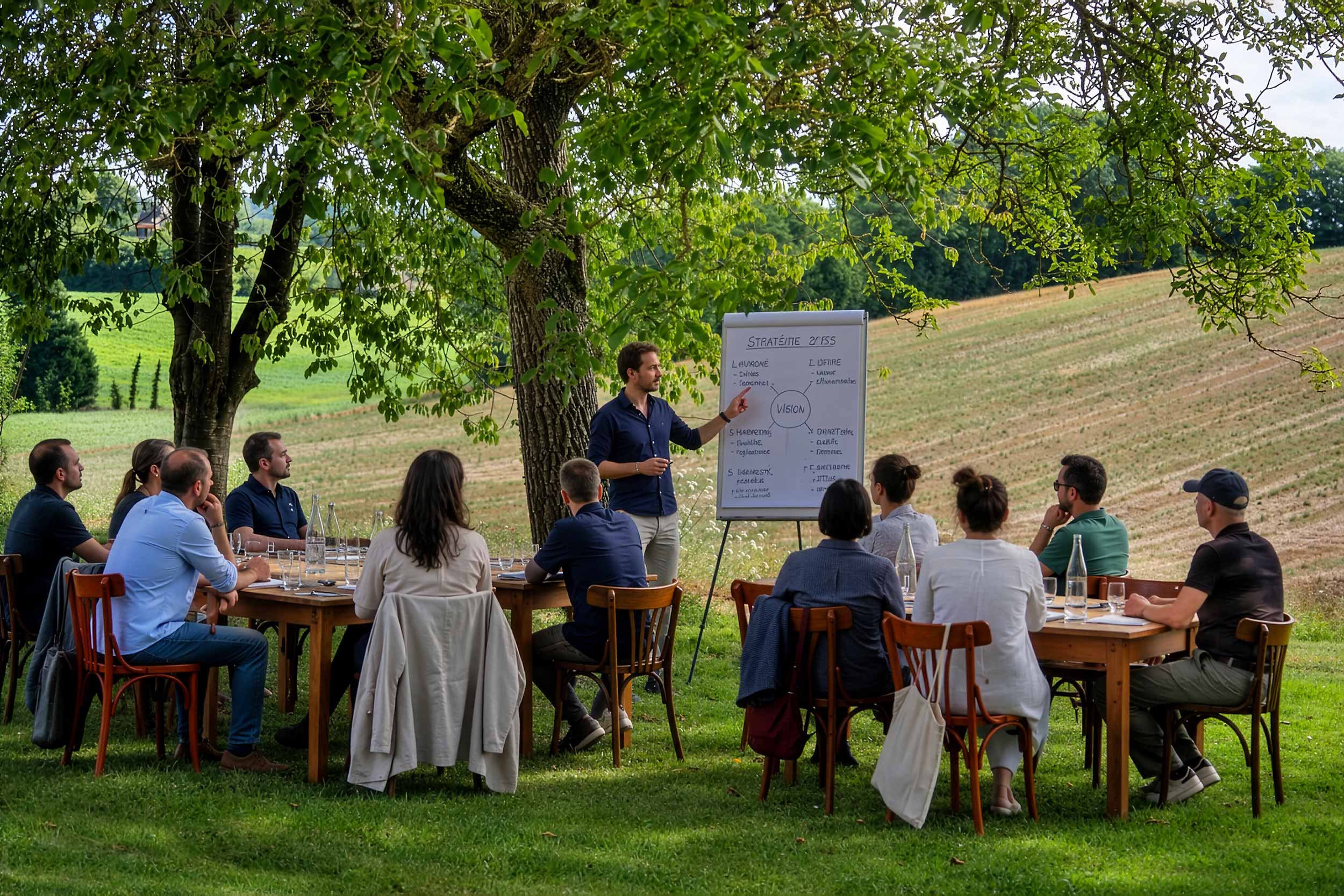 Séminaire résidentiel en plein air au Domaine des Écuries.